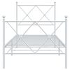 vidaXL Bed Frame White Steel Twin size bed Bed Frame Rectangular