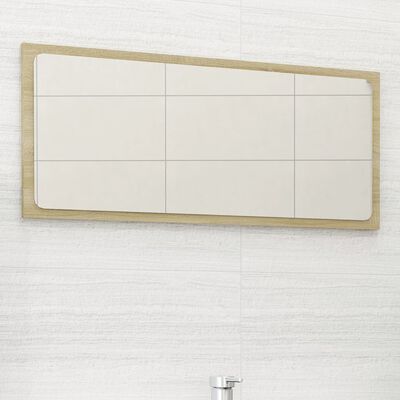 vidaXL Bathroom Mirror Sonoma Oak 31.5"x0.6"x14.6" Engineered Wood