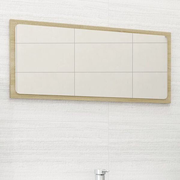 vidaXL Mirror Sonoma oak Engineered wood and acrylic 31.5 x 14.6 in