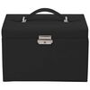vidaXL Jewellery Box 4-Layer with Mirror Lockable Black 8.9x6.9x6.5"