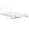 vidaXL Bed Frame White Powder-Coated Steel Twin Metal Bed Frame