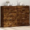 vidaXL Sideboards 2 pcs Smoked Oak 23.6"x12.2"x33.1" Engineered Wood