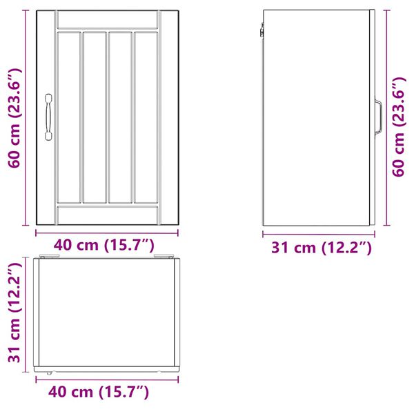 vidaXL Kitchen Wall Cabinet Old wood Engineered wood 15.7 x 12.2 x 23.6 in