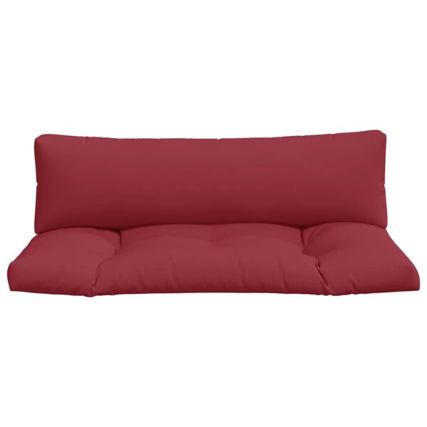 vidaXL Pallet Cushion Set of 2 Wine red 100% polyester Standard
