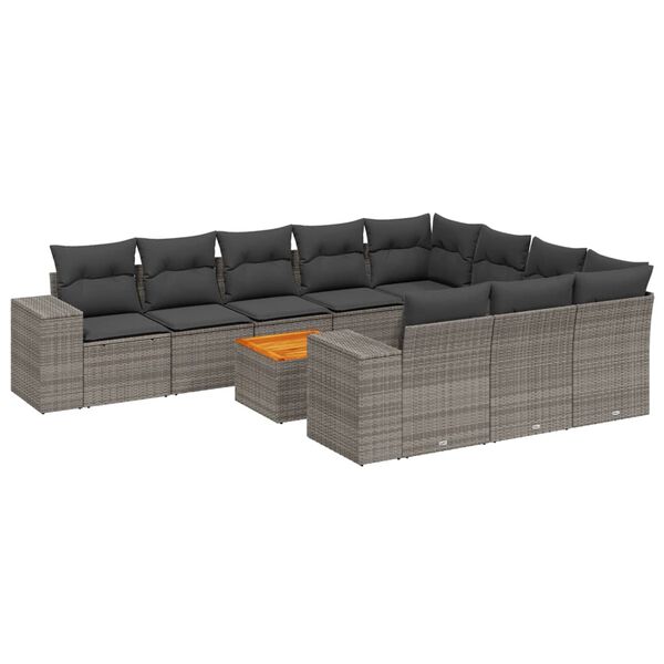 vidaXL Garden Sofa Set Grey