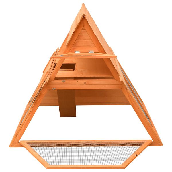 vidaXL Rabbit Hutch Brown Solid Pine Wood 60.0 x 50.4 x 42.5 in