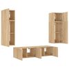 vidaXL TV Wall Unit Sonoma Oak Engineered Wood Medium TV Wall Unit