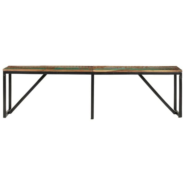 vidaXL Bench Multicolor Solid reclaimed wood and powder-coated iron