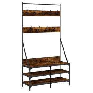 vidaXL Clothes Rack Smoked oak Engineered wood Medium Clothes Rack
