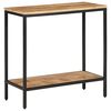 vidaXL Console Table Natural wood, Black Solid rough mango wood, Iron
