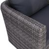 vidaXL Garden Chair Grey PE Rattan Medium Removable Covers