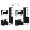 vidaXL Bathroom Furniture Set Black Engineered wood, Powder-Coated Steel