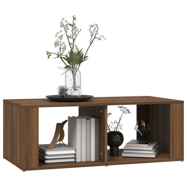 vidaXL Coffee Table Brown Oak Engineered Wood 39.4 in x 19.7 in x 14.2 in