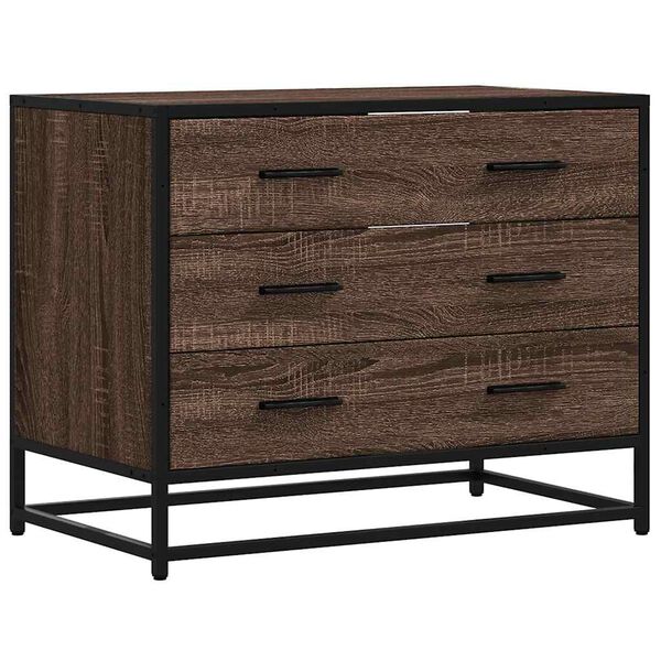 vidaXL Drawer Cabinet Brown oak Engineered wood and metal