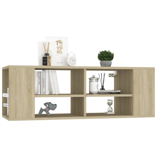vidaXL Wall-Mounted TV Stand Sonoma Oak 40.2"x13.8"x13.8" Engineered Wood