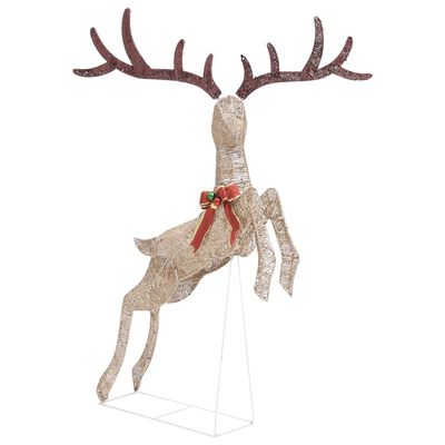 vidaXL Flying Reindeer Christmas Decoration 120 LEDs Gold Warm White