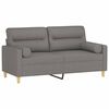 vidaXL 2-Seater Sofa with Pillows&Cushions Dark Gray 55.1" Fabric