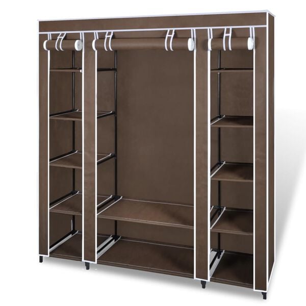 vidaXL Cabinet Brown Non-woven fabric, Iron Medium Collapsible