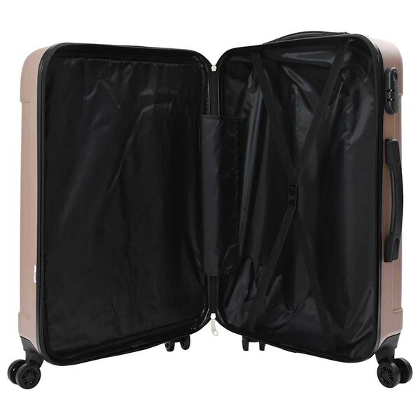 vidaXL Suitcase 3 pcs Rose Gold 19.69 x 12.20 x 30.71 in ABS Plastic