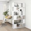 vidaXL Book Cabinet Room Divider High gloss white Engineered wood