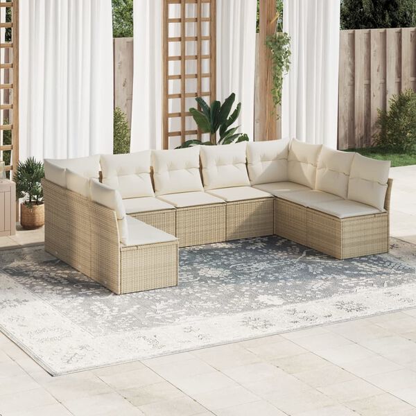 vidaXL Garden Sofa Set Beige, Cream White