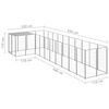 vidaXL Dog Kennel Silver Grey Powder-Coated Steel, Polyethylene 78.0 sq ft