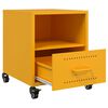 vidaXL Bedside Cabinet Set of 2 Mustard Yellow Cold-rolled steel