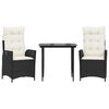 vidaXL Garden Dining Set Black, Cream White