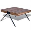 vidaXL Table Various shades of teak, Black Reclaimed teak wood, painted iron