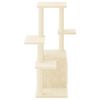 vidaXL Cat Tree Cream Engineered wood, plush, sisal 38.4 in Modern
