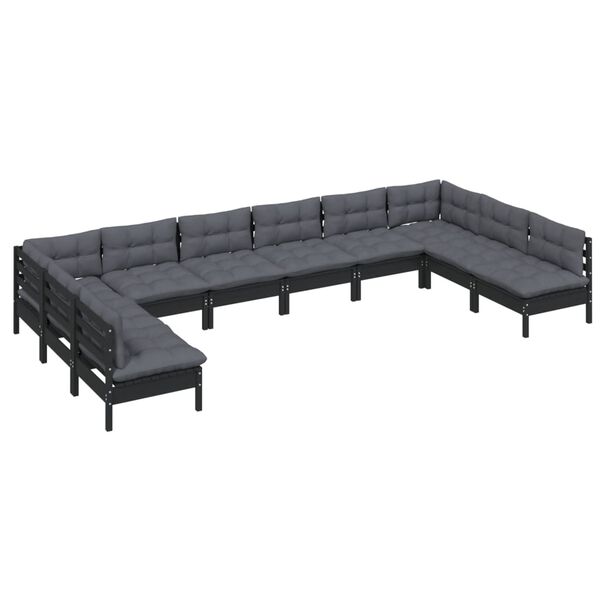 vidaXL Garden Lounge Set Black, Anthracite