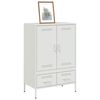 vidaXL Highboard White Cold-rolled steel Medium Adjustable Feet