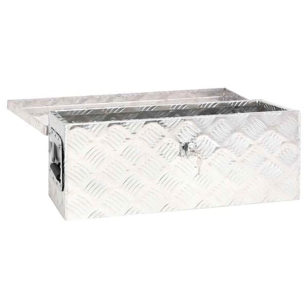 vidaXL Storage Box Silver 23.6"x9.3"x9.1" Aluminum