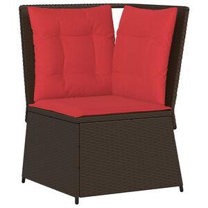 vidaXL Patio Sofa Brown PE rattan and powder-coated steel Medium Modular