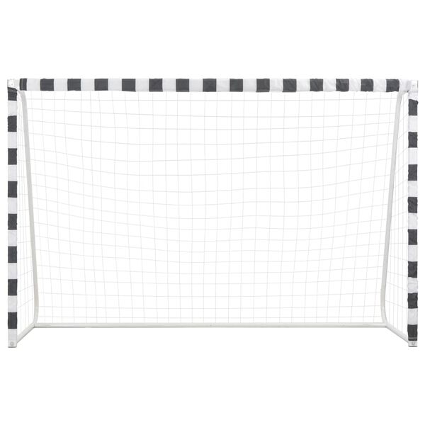 vidaXL Soccer Goal 118.1"x78.7"x35.4" Metal Black and White