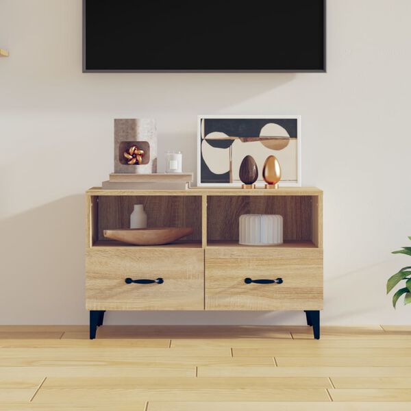 vidaXL TV Cabinet Sonoma Oak Engineered Wood TV Cabinet Rectangular