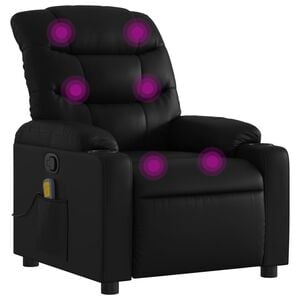 vidaXL Massage Recliner Chair Black Faux leather, Metal, Plywood