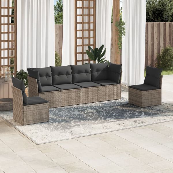 vidaXL Garden Sofa Set Grey, Dark Grey