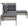 vidaXL 4 Piece Patio Lounge Set with Cushions Grey Poly Rattan
