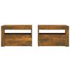 vidaXL Bedside Cabinet Set of 2 Smoked Oak Engineered wood Medium