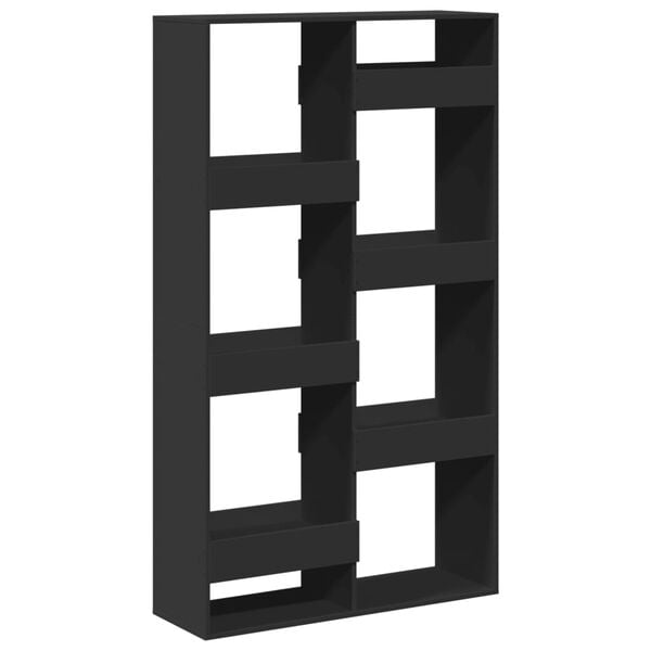 vidaXL Bookcase Black Engineered Wood Bookcase Rectangular Modern
