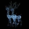 vidaXL Reindeer Christmas Decoration Set of 2 Cool White Acrylic Large