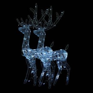 vidaXL Reindeer Christmas Decoration Set of 2 Cool White Acrylic Large