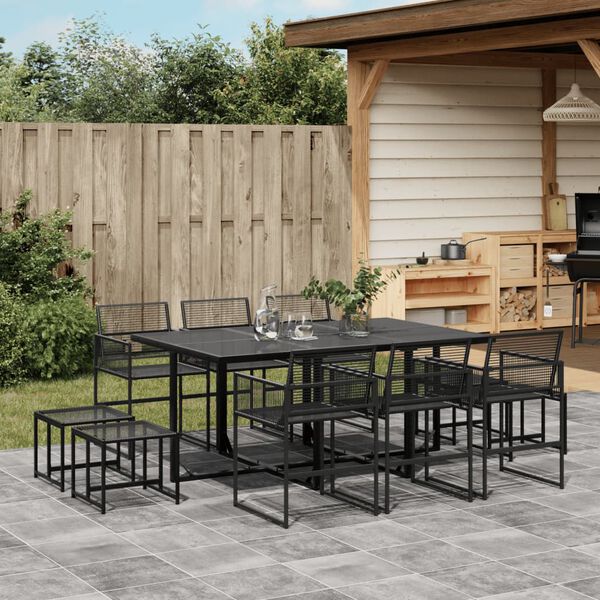 vidaXL Garden Dining Set Black