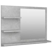vidaXL Bathroom Mirror Concrete Gray 23.6"x4.1"x17.7" Engineered Wood