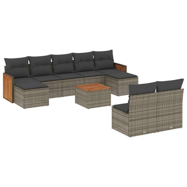 vidaXL Garden Sofa Set Grey