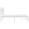 vidaXL Metal Bed Frame White Powder-coated steel King Size