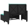 vidaXL Patio Bench Black, Turquoise