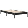 vidaXL Bed Frame Black Engineered wood and metal Twin Durable