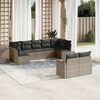 vidaXL Garden Sofa Set Grey, Dark Grey PE rattan Large Modular